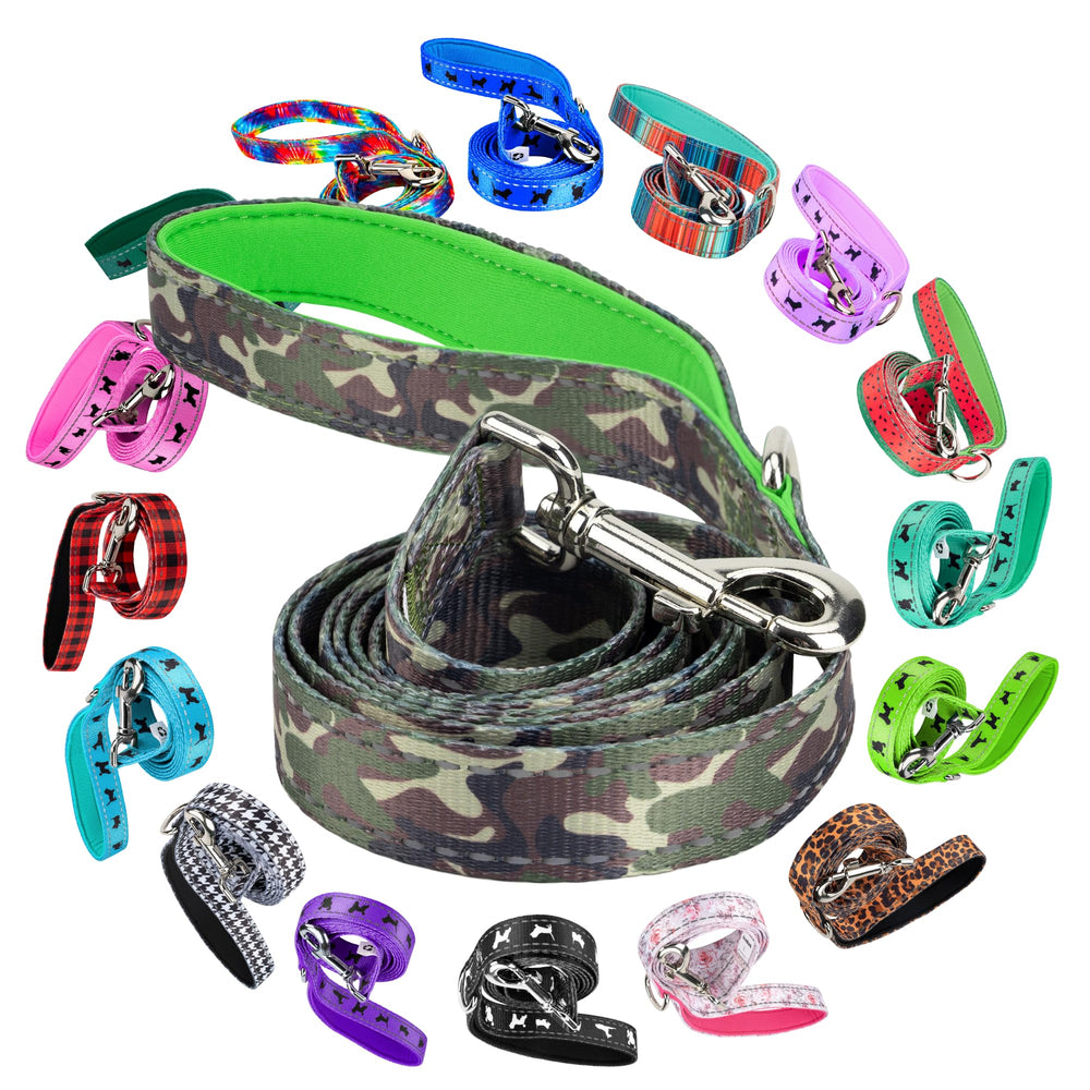 EcoBark correa para perro con asa acolchada y reflectante en camuflaje para paseos seguros