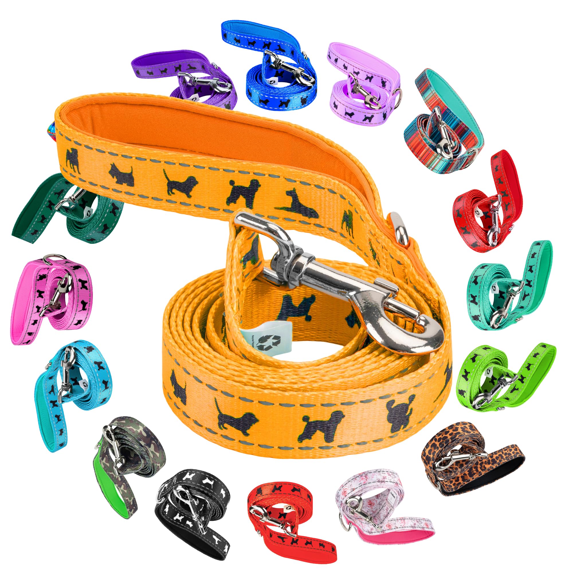 EcoBark correa-perro suave-reflectante para paseos más visibles.