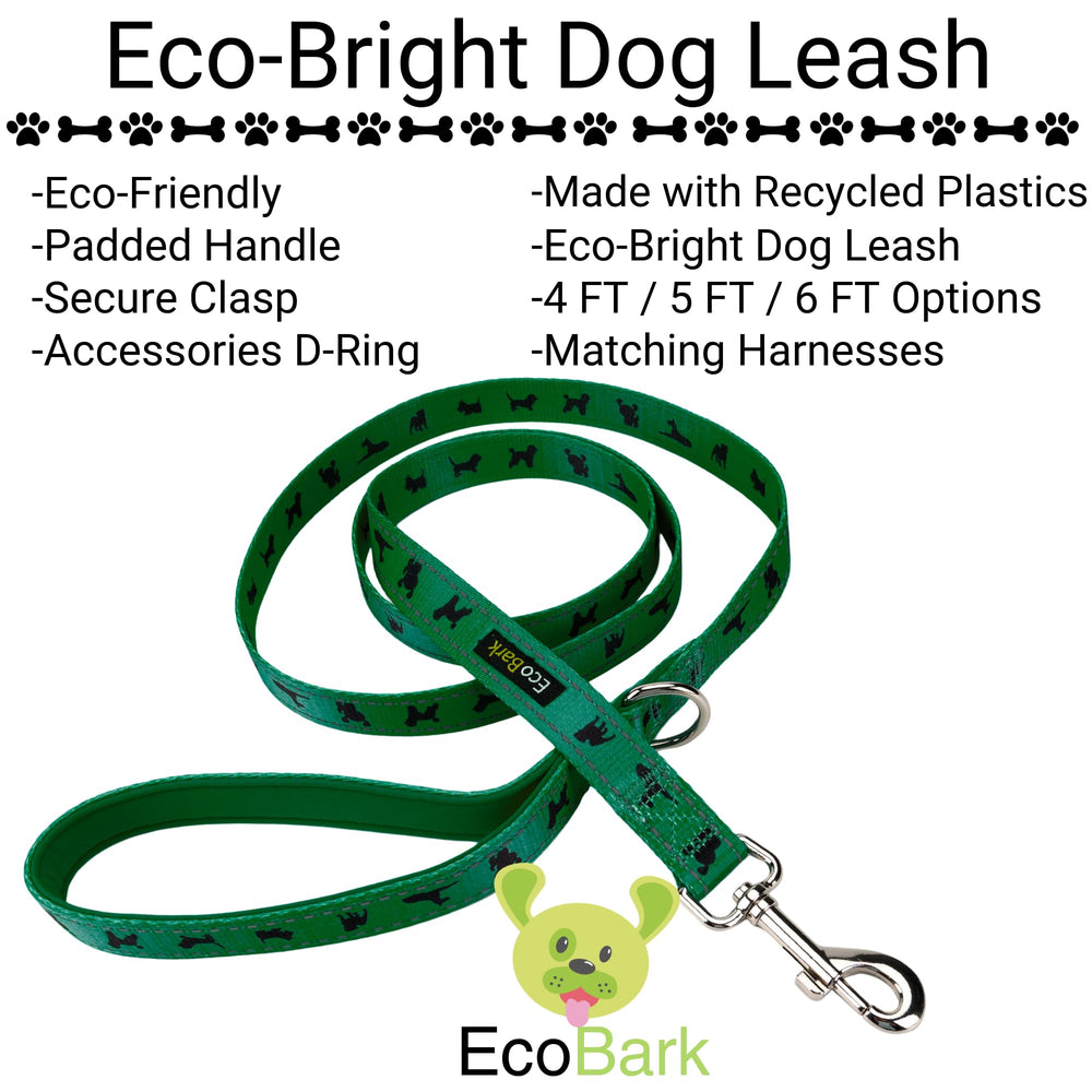 EcoBark correa verde bosque con asa ergonómica para paseo cómodo