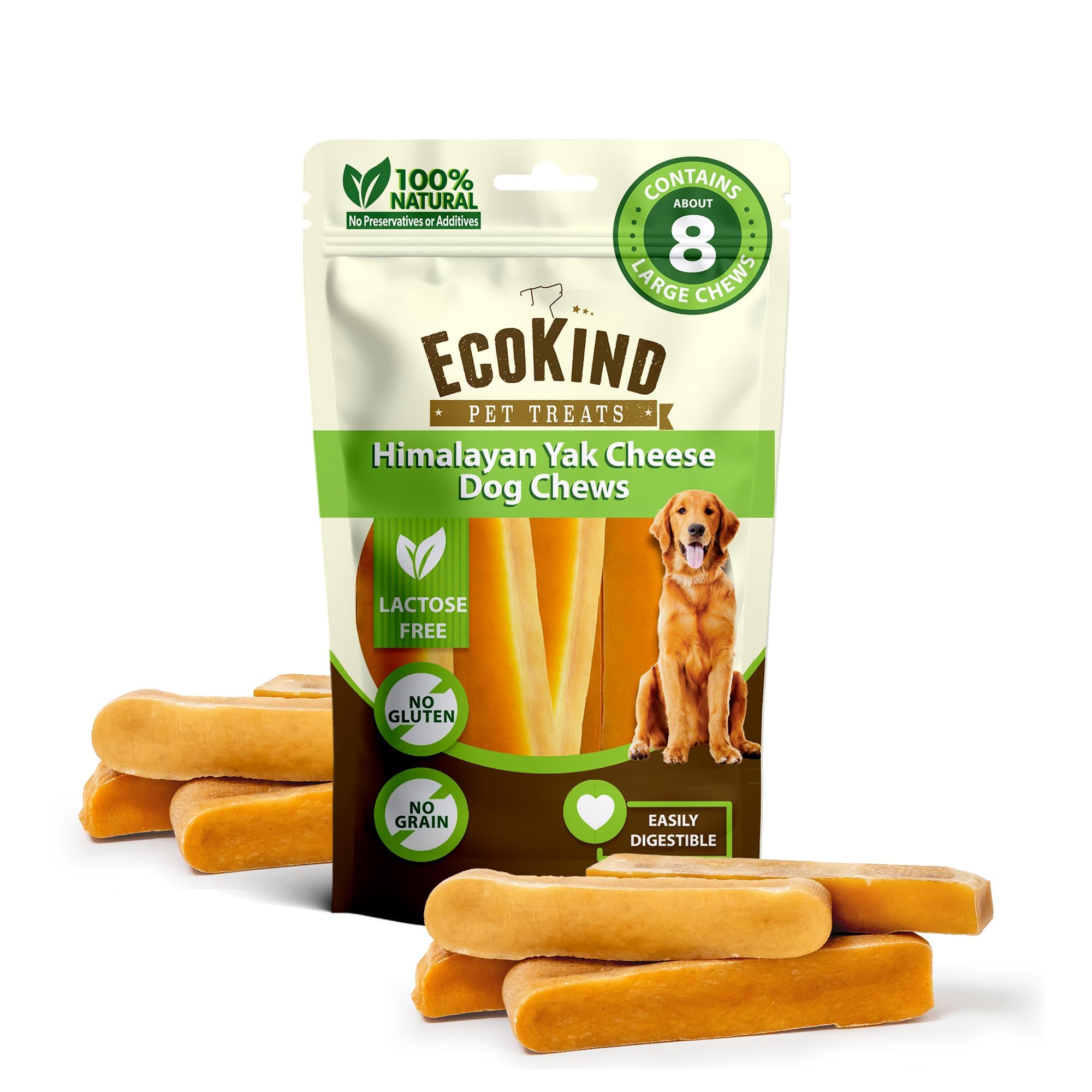 EcoKind Premium Gold Yak Cheese Himalaya mordida grande para masticadores agresivos