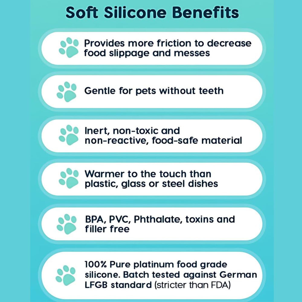 EcoLeo plato gatos silicona platina, fácil limpieza y mantenimiento