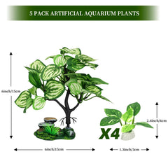 EDGCTYU decoracion de acuario con plantas de seda para un aspecto natural.