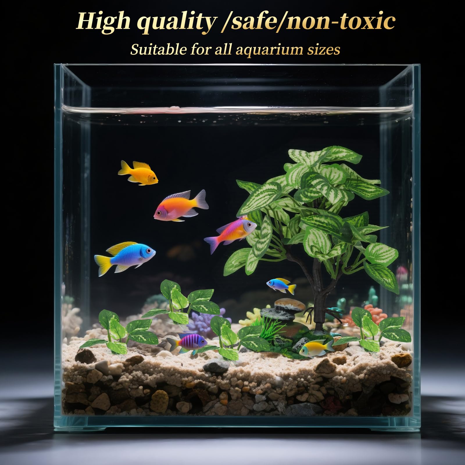 EDGCTYU ambiente acuario con plantas de seda mejora el hábitat visual.