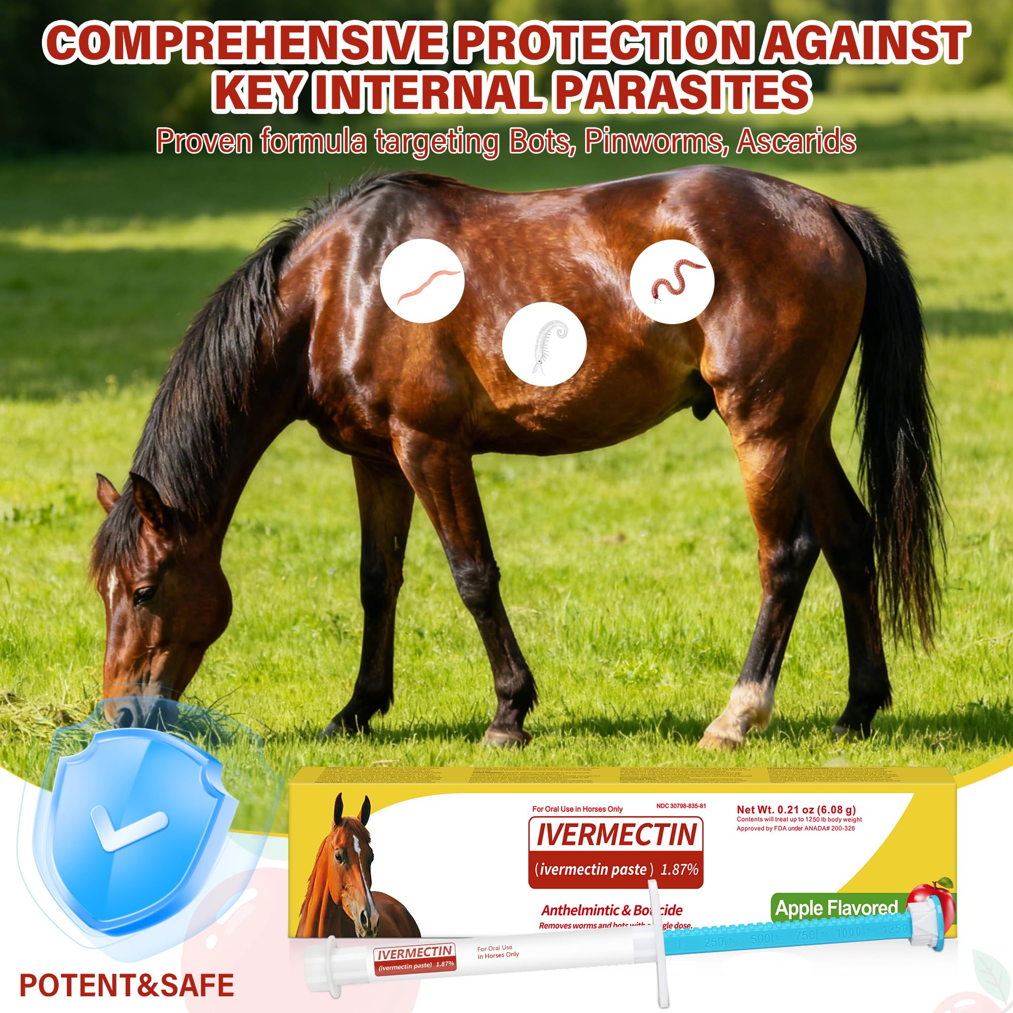 edoia paste equino jeringa peso 1250 libras para dosificación clara