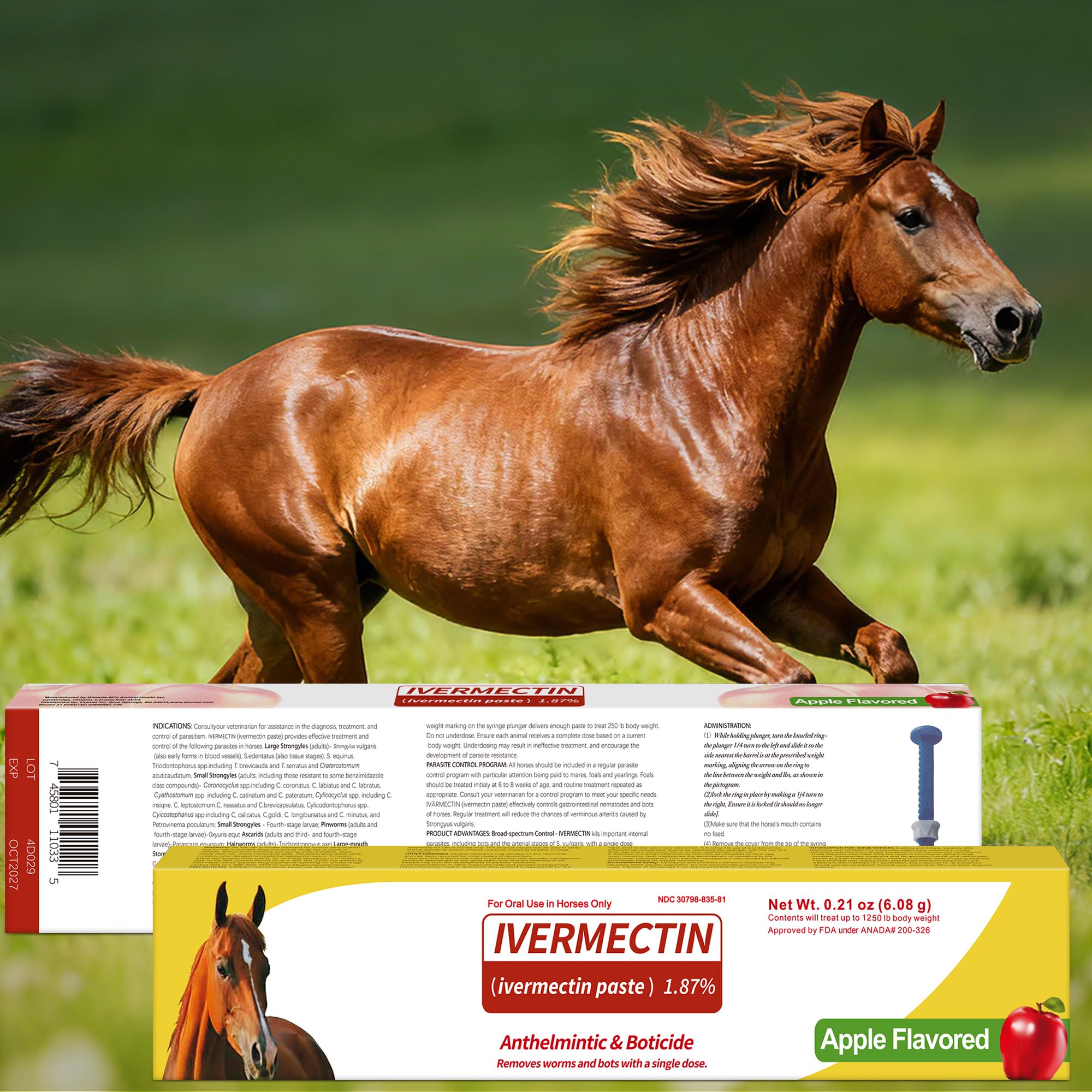 edoia paste equino presentación de 6.08 g para caballos