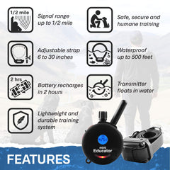 Educator ET-300 collar resistente al agua para uso al aire libre
