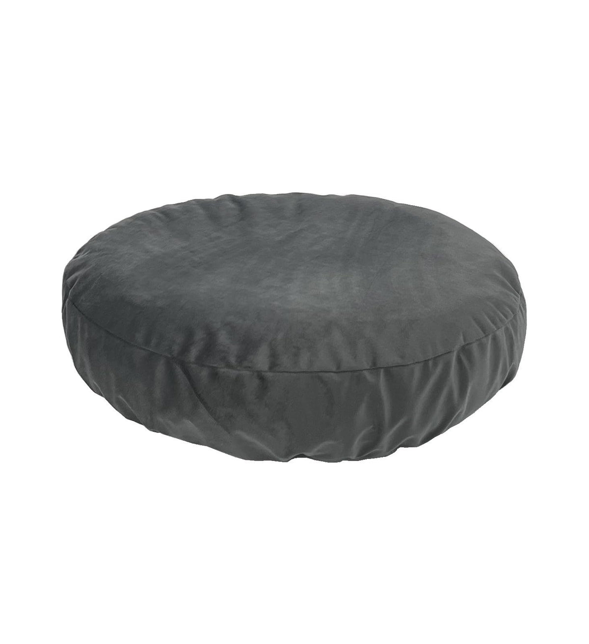 Funda EechicSpace redonda para cama de perro 27–28, gris terciopelo, fácil lavado.