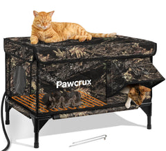 La eekkii casa-gato-calentada-externa ofrece refugio cálido para gatos al aire libre.