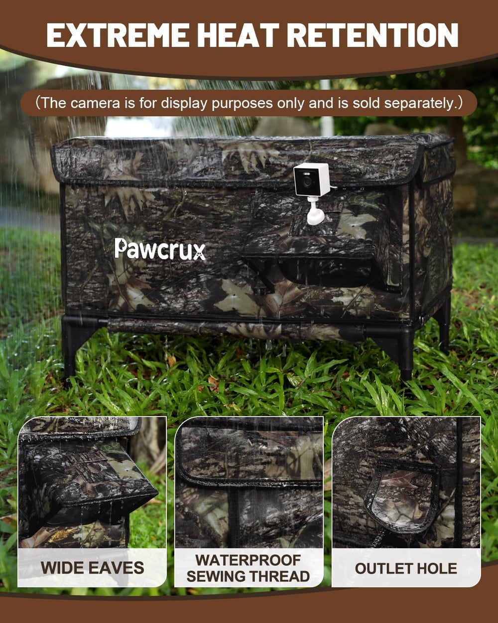 La eekkii casa-gato-impermeable-exterior protege contra lluvia y nieve para mayor comodidad.