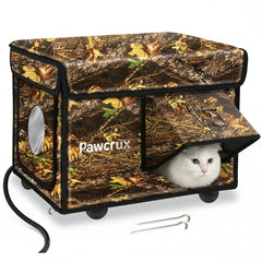eekkii casa-gatos calefaccionada con puertas duales para uso al aire libre