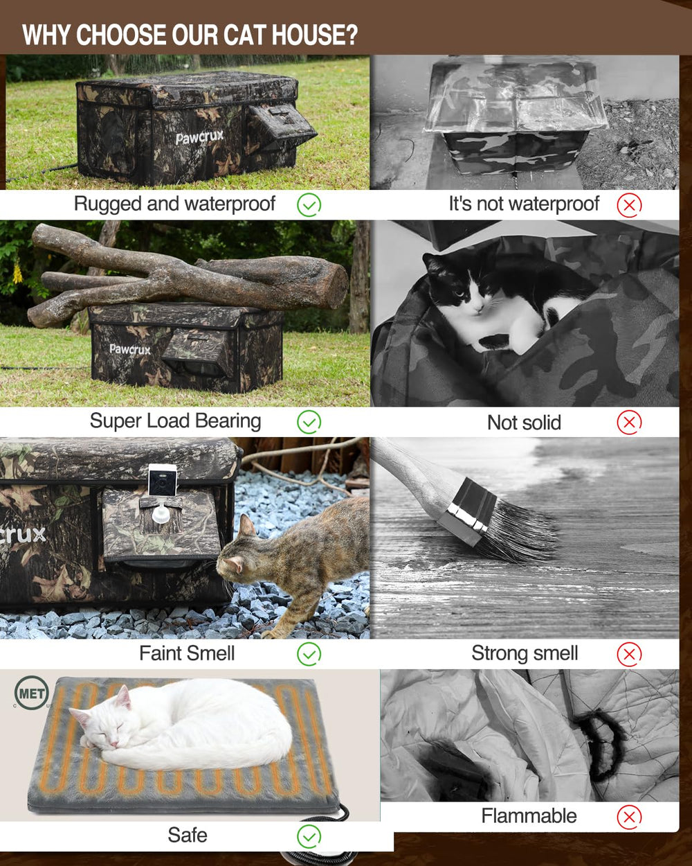 eekkii casa-gatos soporte militar 204 libras para exterior