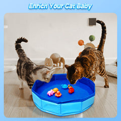 Eelexa piscina para gatos con seis peces flotantes, ideal para juego continuo