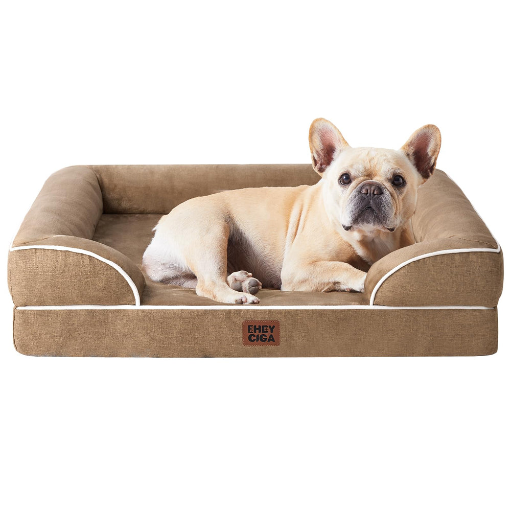 EHEYCIGA cama ortopédica para perros medianos con soporte de espuma.