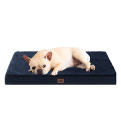 Cama ortopédica EHEYCIGA para perros pequeños en azul marino, soporte cómodo.