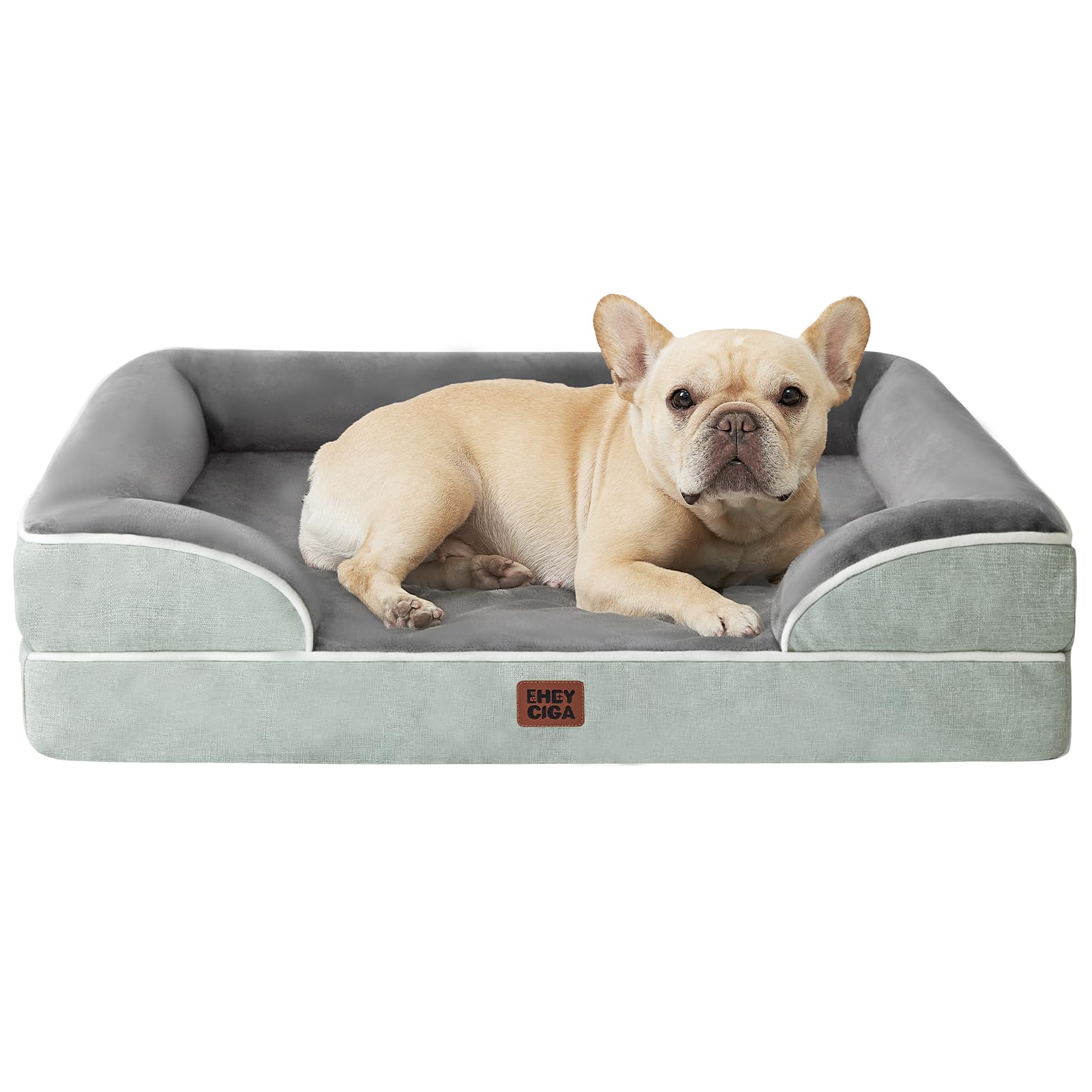 Cama ortopédica EHEYCIGA para perro pequeño, vista general y cómodo acolchado