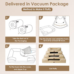 EHEYCIGA cama ortopédica para perros XL, bordes-3-lados brindan soporte cuello y cabeza
