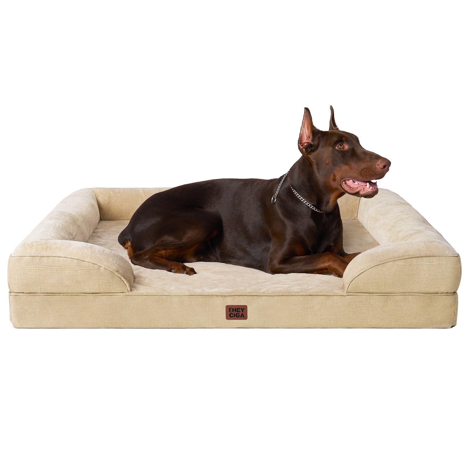 Cama ortopédica EHEYCIGA XXL con espuma memoria para perros grandes, apoyo y confort.