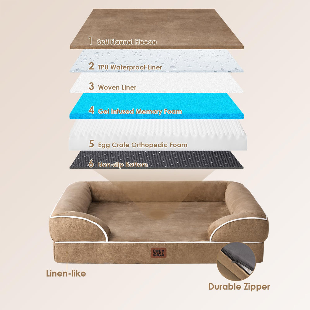 Cama grande EHEYCIGA para perros con superficie acolchada