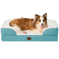 La cama-ortopedica-perros-grandes de EHEYCIGA ofrece espuma-memoria para un soporte cómodo.
