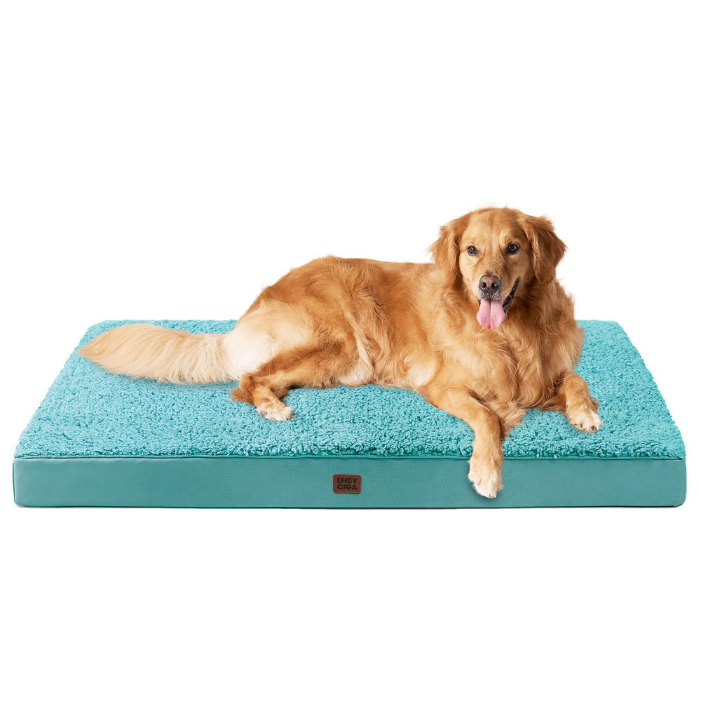 Cama ortopédica EHEYCIGA para perros XL en turquesa, soporte cómodo.
