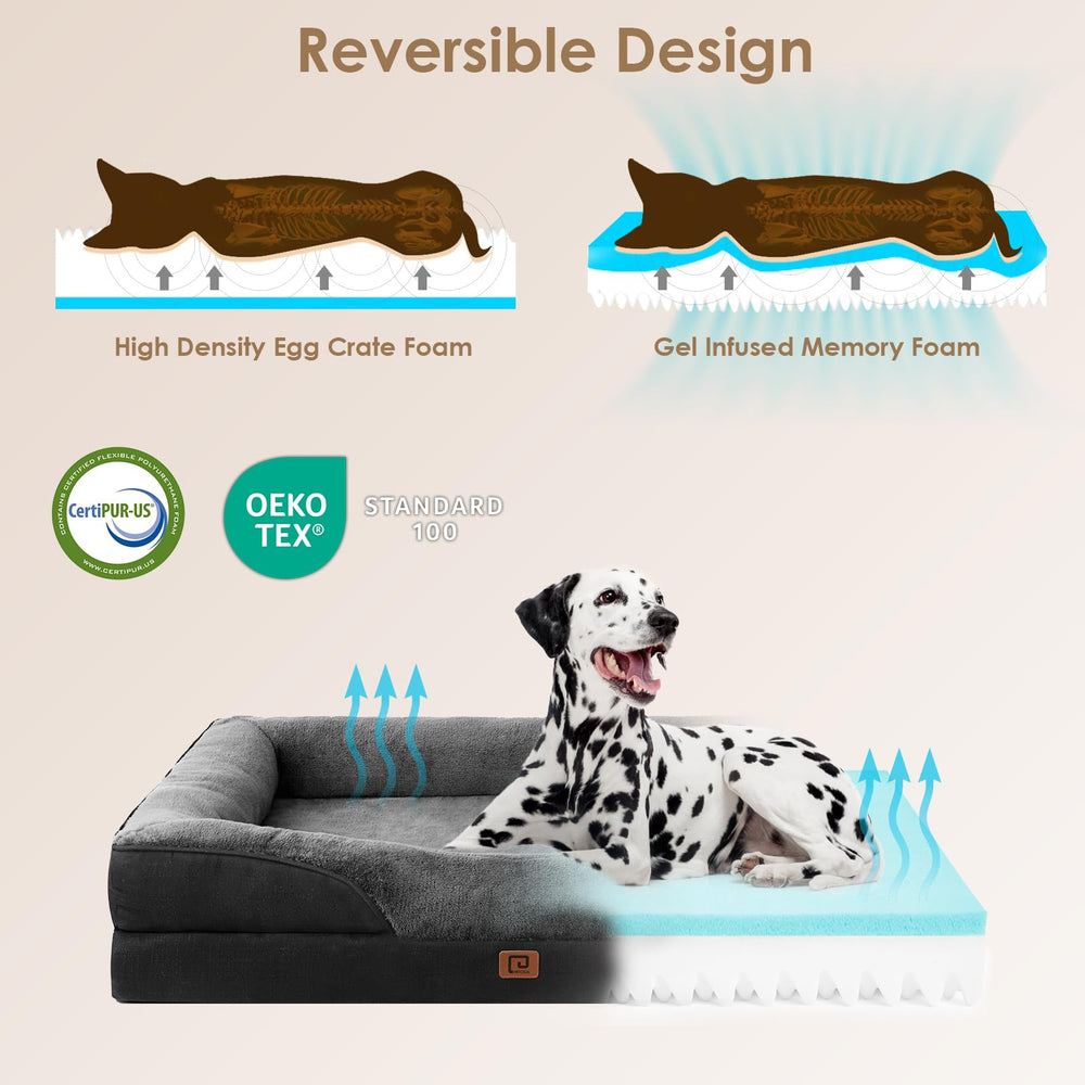 Cama para perros con acolchado cuatro lados de EHEYCIGA para abrazo seguro.