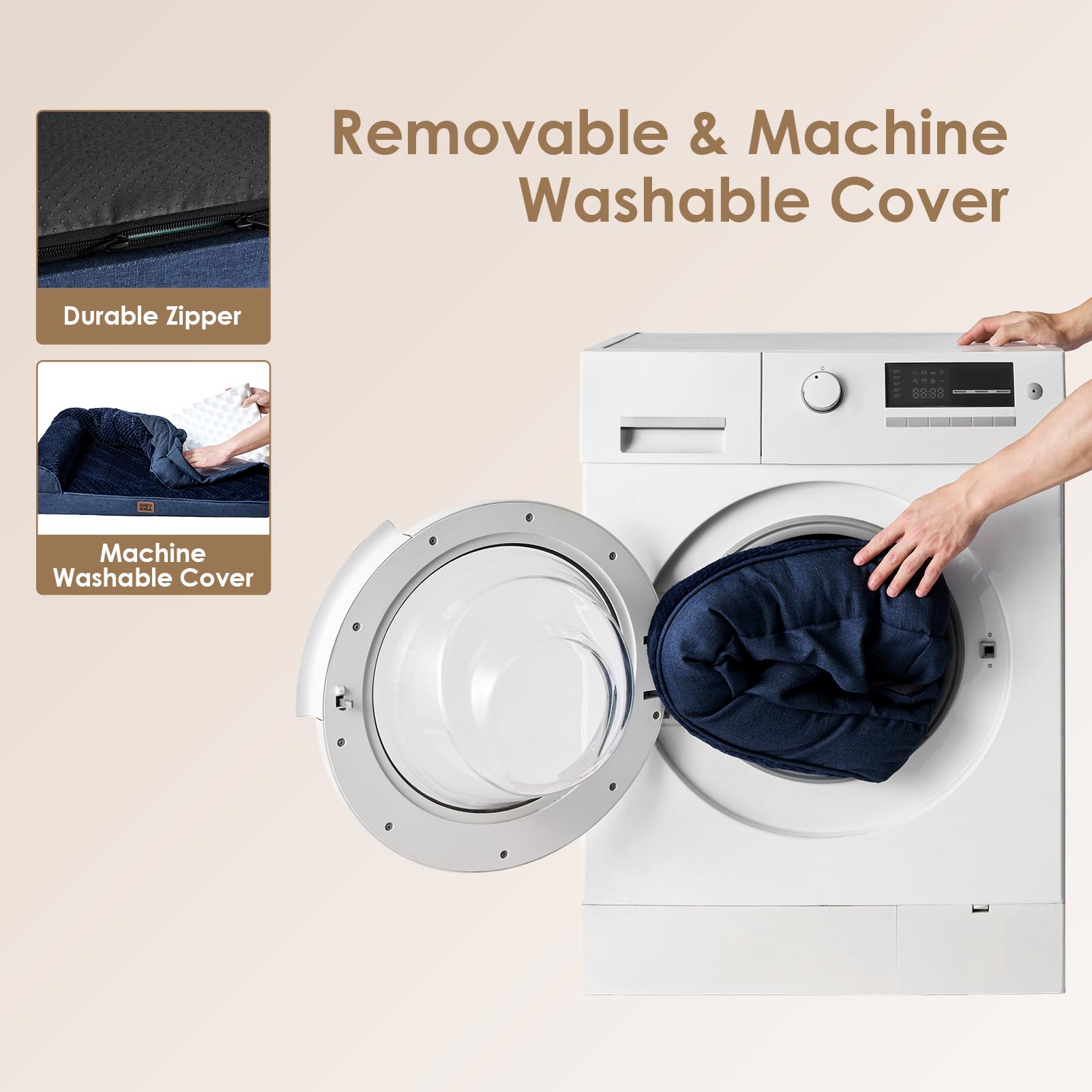 Cama XL para perros grandes, ideal para jaula o espacios amplios.