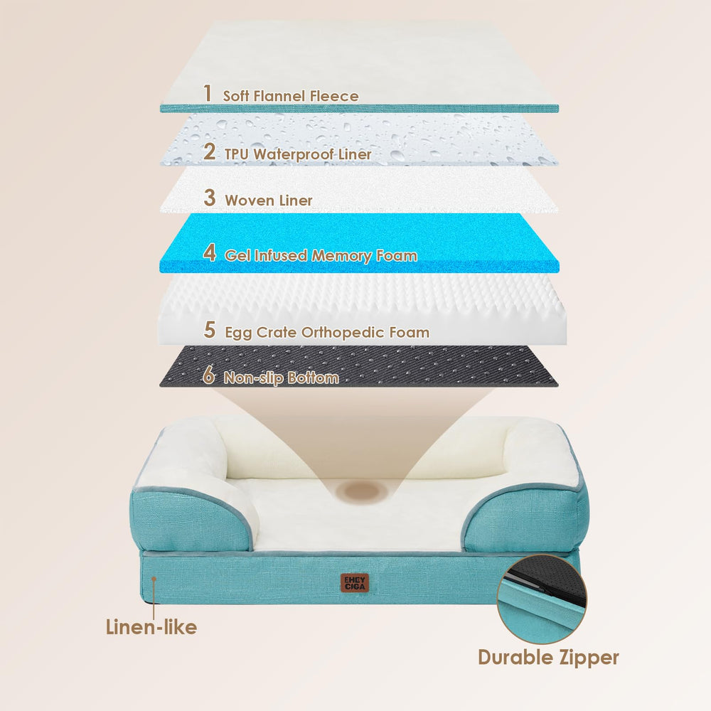 Cama EHEYCIGA con funda impermeable para mayor protección frente a líquidos