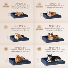Cama para perro EHEYCIGA con diseño en L para soporte de cuello.