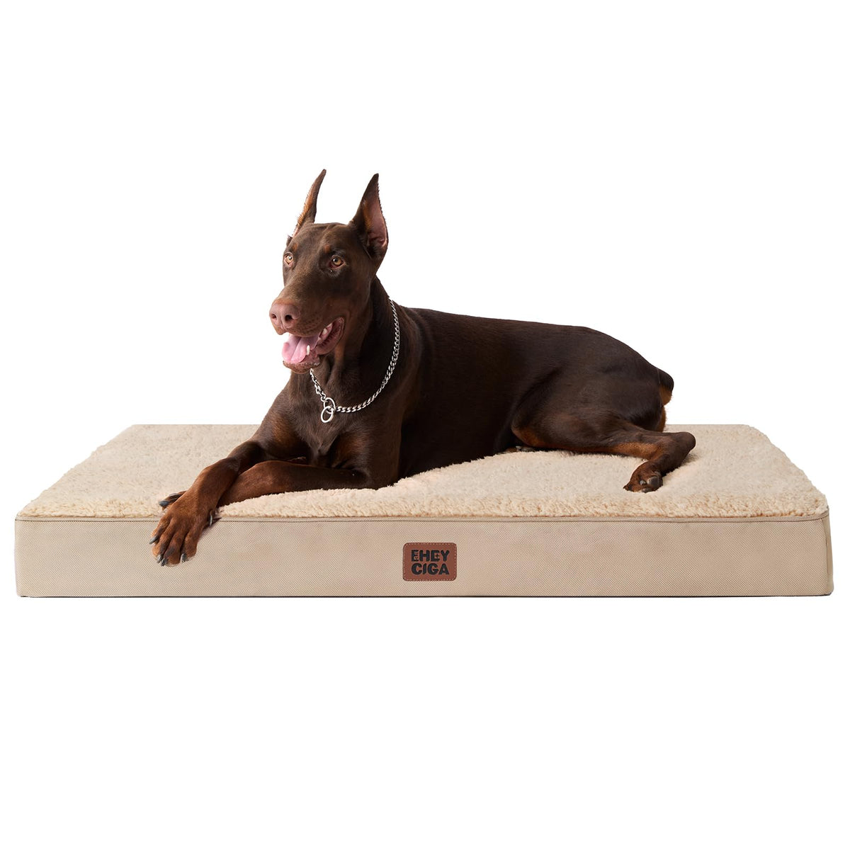 Cama EHEYCIGA para perro Extra Grande con espuma de huevo que aporta soporte.