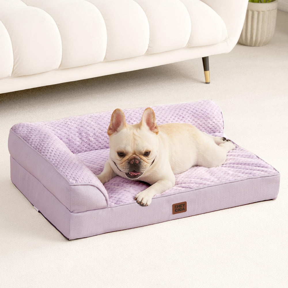 Dimensiones 35x22x6 pulgadas de la cama EHEYCIGA en lavanda