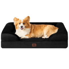 Cama ortopédica EHEYCIGA para perros grandes, vista frontal para descanso cómodo.