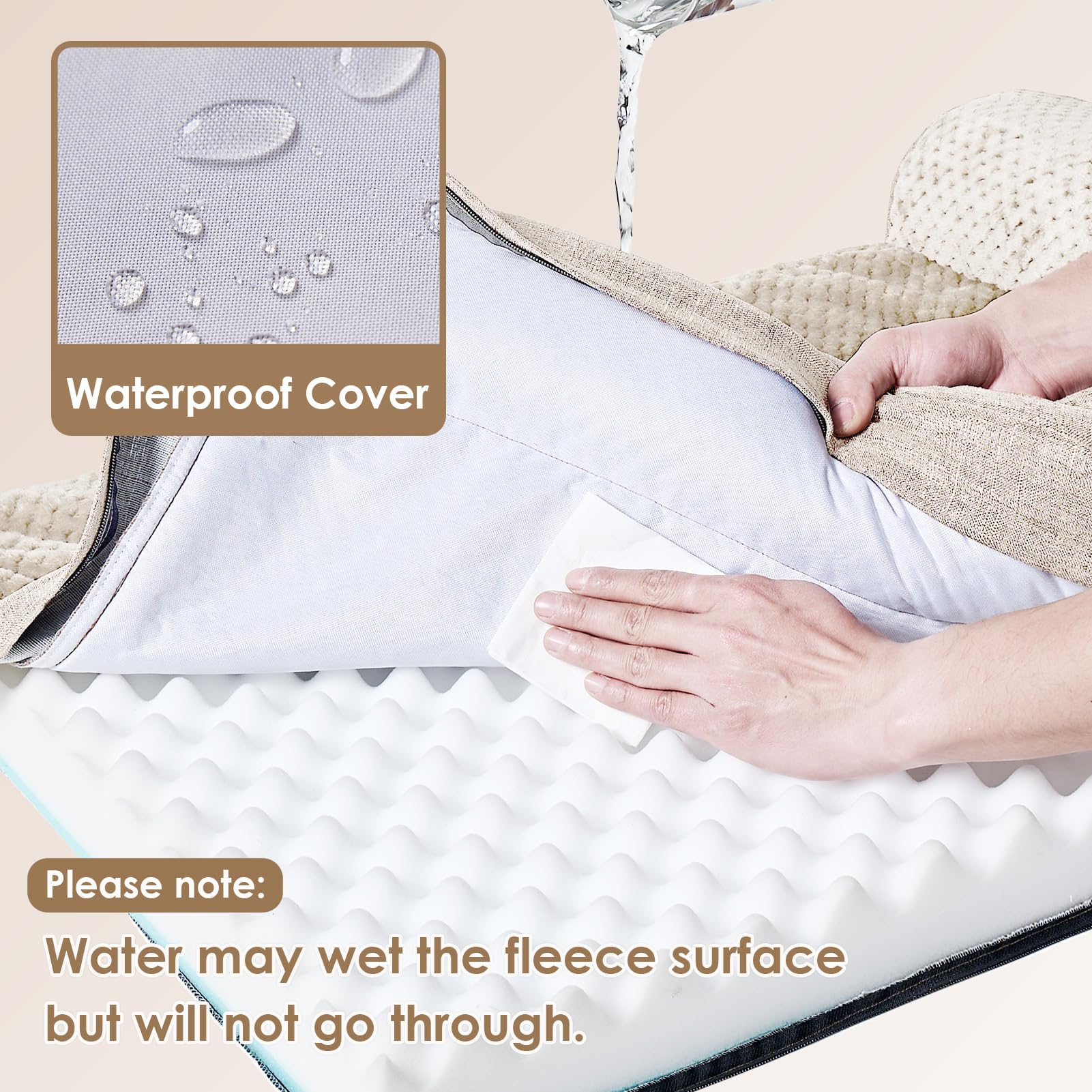 Cama EHEYCIGA XXL con capa impermeable y base protegida