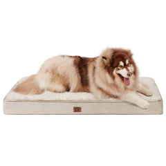 Cama para perros EHEYCIGA impermeable y ortopédica en beige, ideal para uso diario.