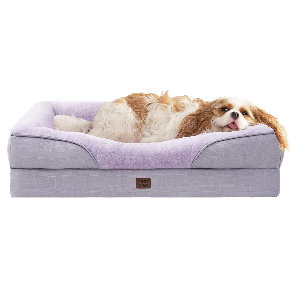 La cama EHEYCIGA para perros grandes con espuma de memoria ofrece soporte suave.