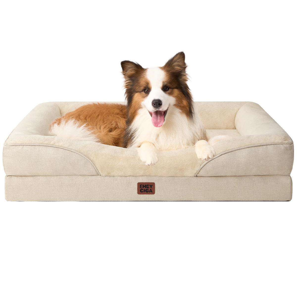 EHEYCIGA cama-perro-memory-foam-largo ofrece soporte cómodo para perros grandes.
