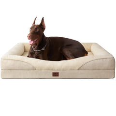 Cama EHEYCIGA Memory Foam XL, vista frontal, confort superior para perros grandes.