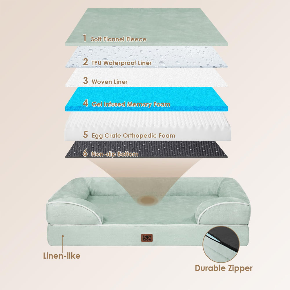 Cama con funda impermeable EHEYCIGA mantiene la base seca ante accidentes.