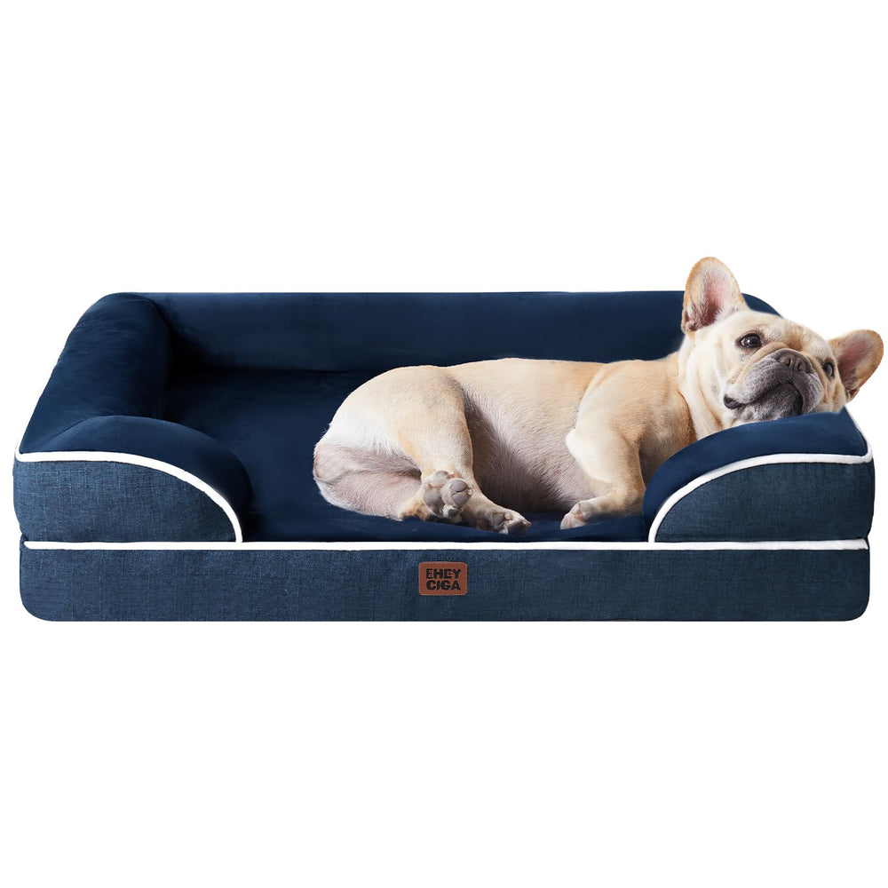 Cama ortopédica EHEYCIGA para perros medianos con espuma de memoria para soporte
