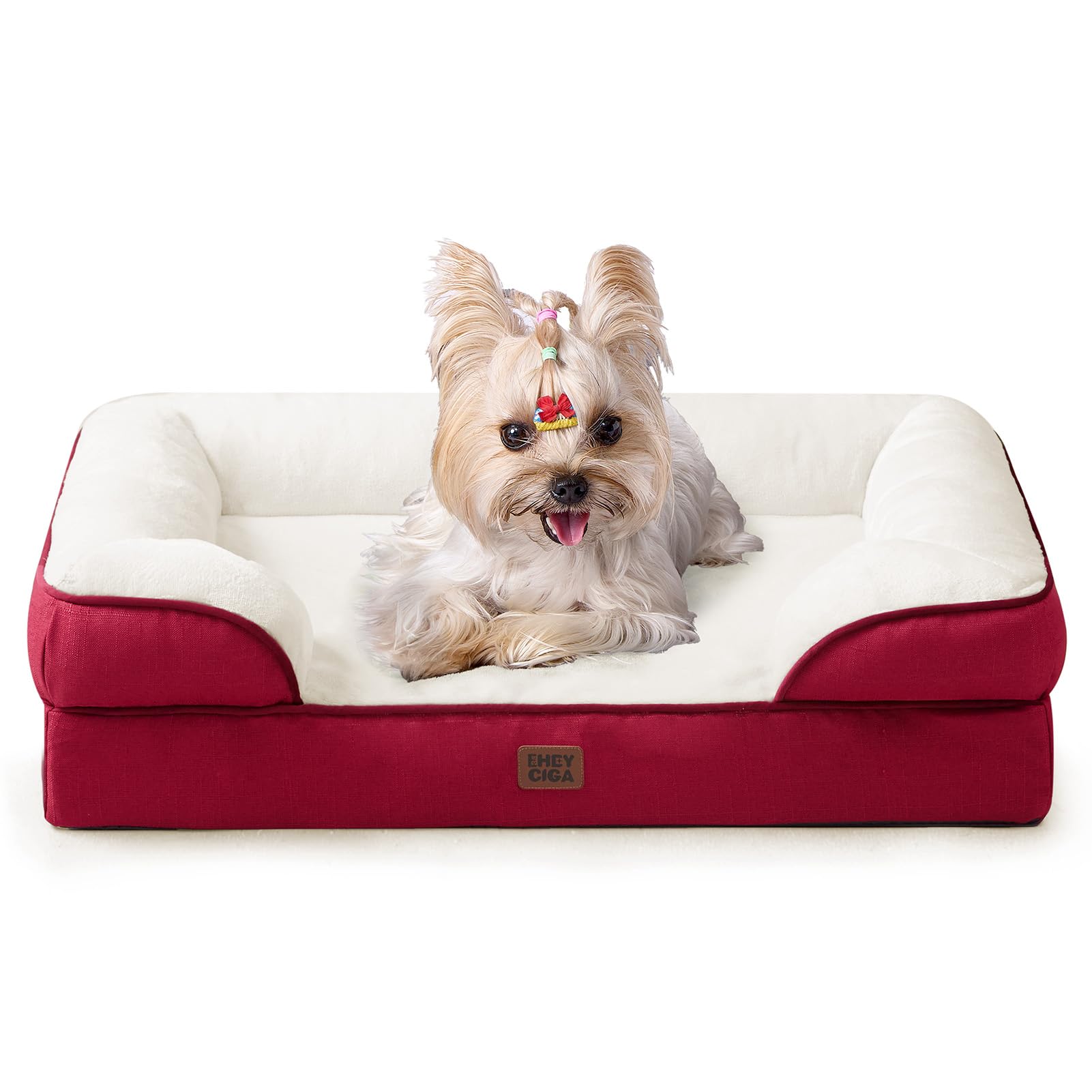 Cama ortopédica EHEYCIGA con espuma de memoria para perros pequeños.
