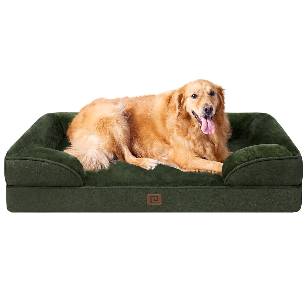 Cama ortopédica de EHEYCIGA para perros extragrandes, vista general y descanso estable.