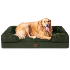 Cama ortopédica de EHEYCIGA para perros extragrandes, vista general y descanso estable.
