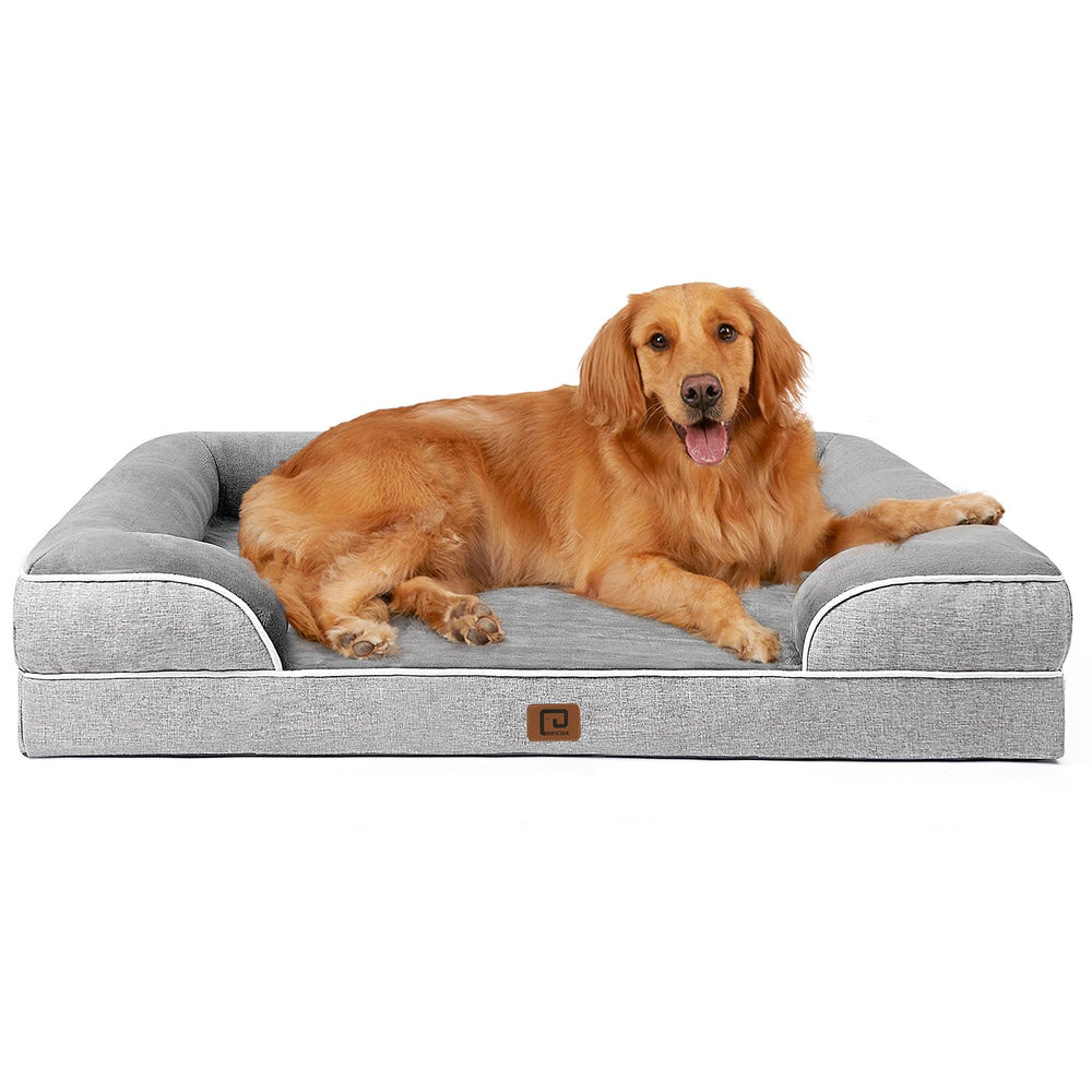 Cama ortopédica EHEYCIGA para perros grandes, vista general con soporte estable