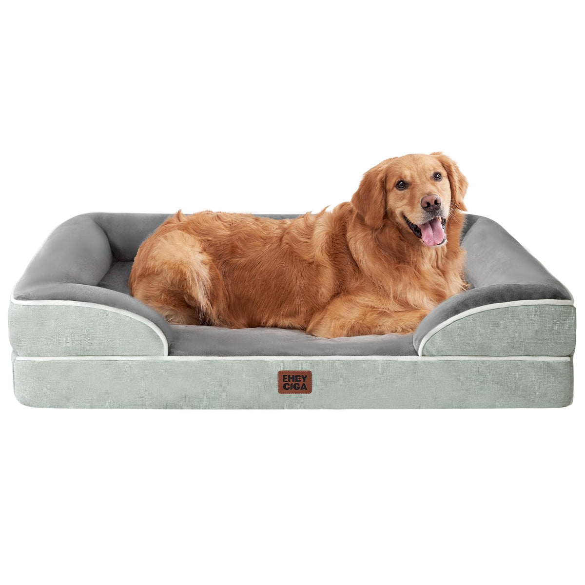 Cama ortopédica EHEYCIGA para perros grandes con espuma de memoria y soporte.