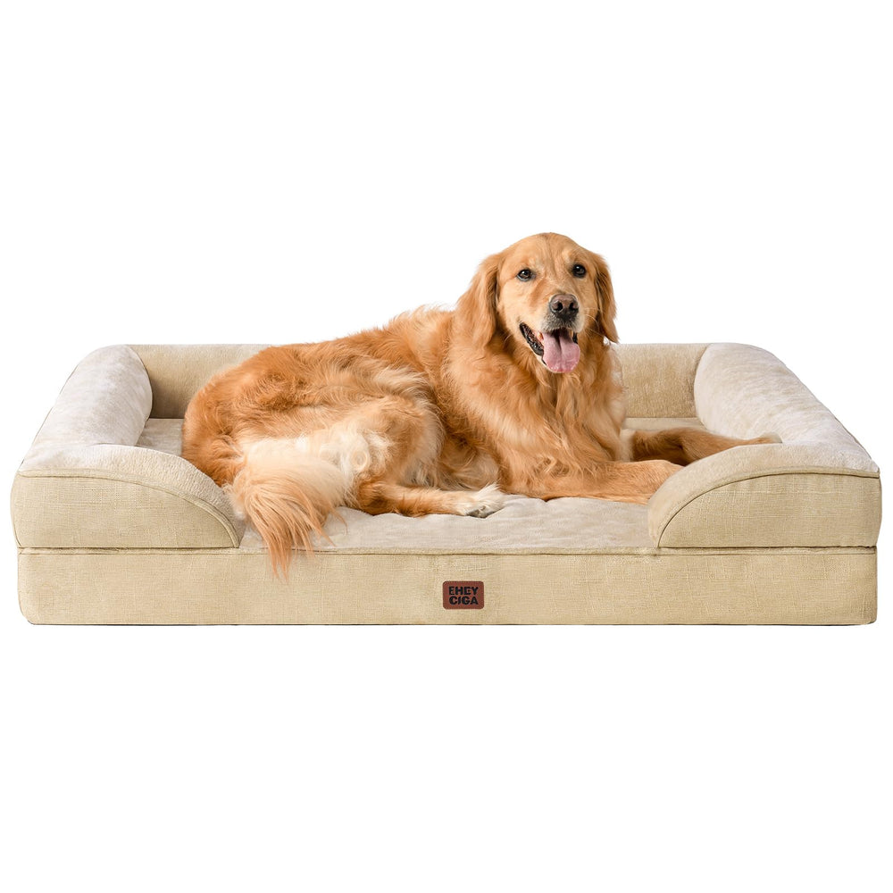 Cama ortopédica EHEYCIGA para perros grandes, soporte cómodo para dormir.
