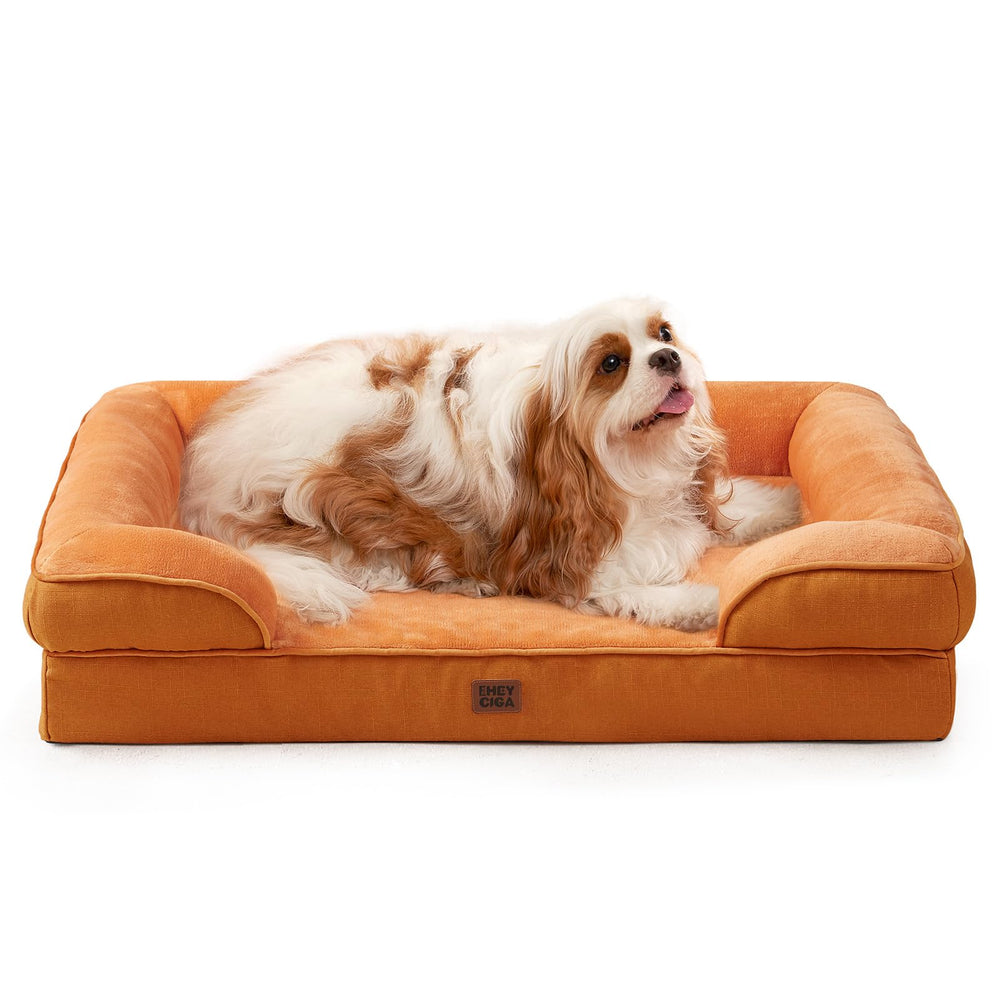 Cama ortopédica EHEYCIGA para perros grandes, vista general, soporte cómodo.