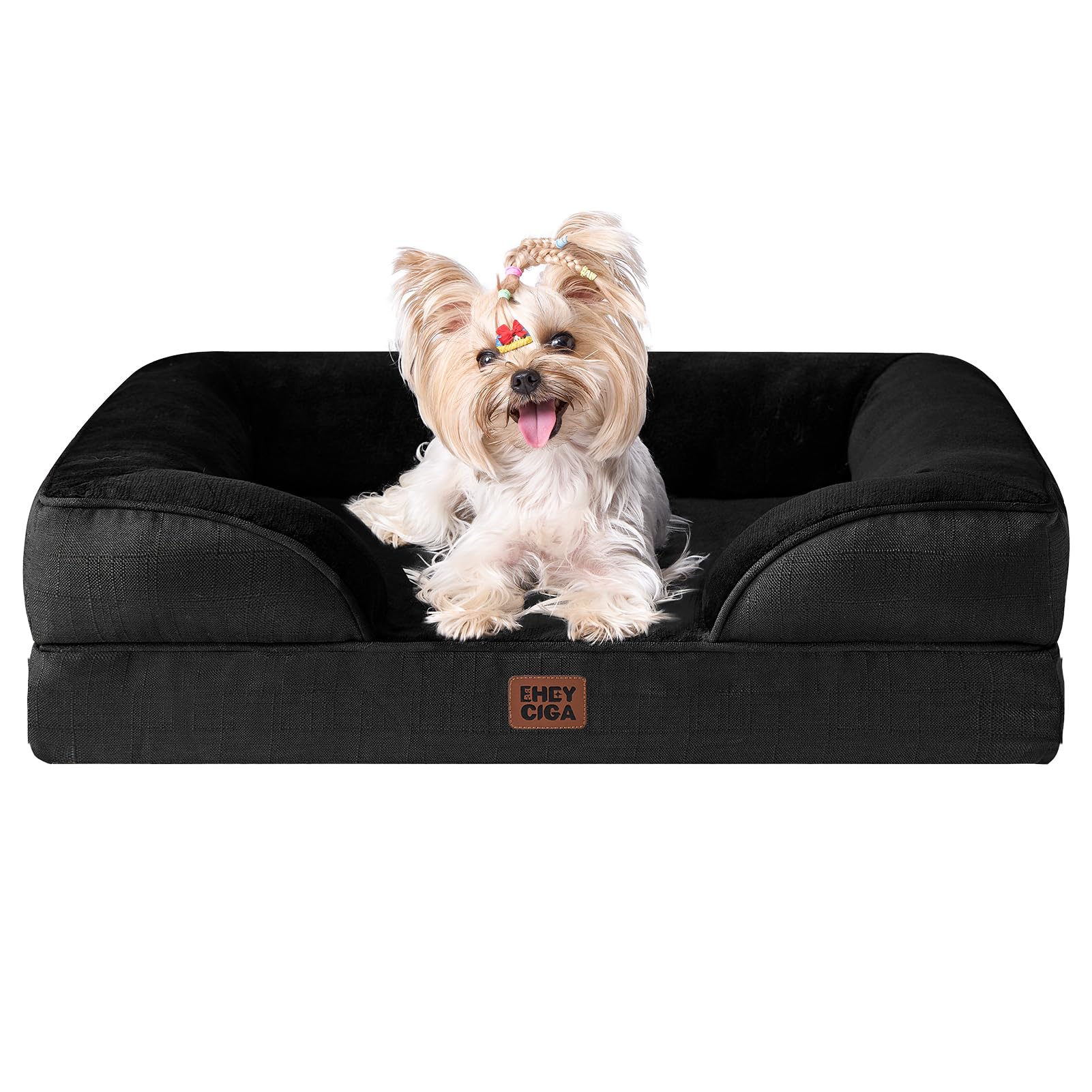 Cama ortopédica EHEYCIGA con espuma de memoria para perros pequeños.