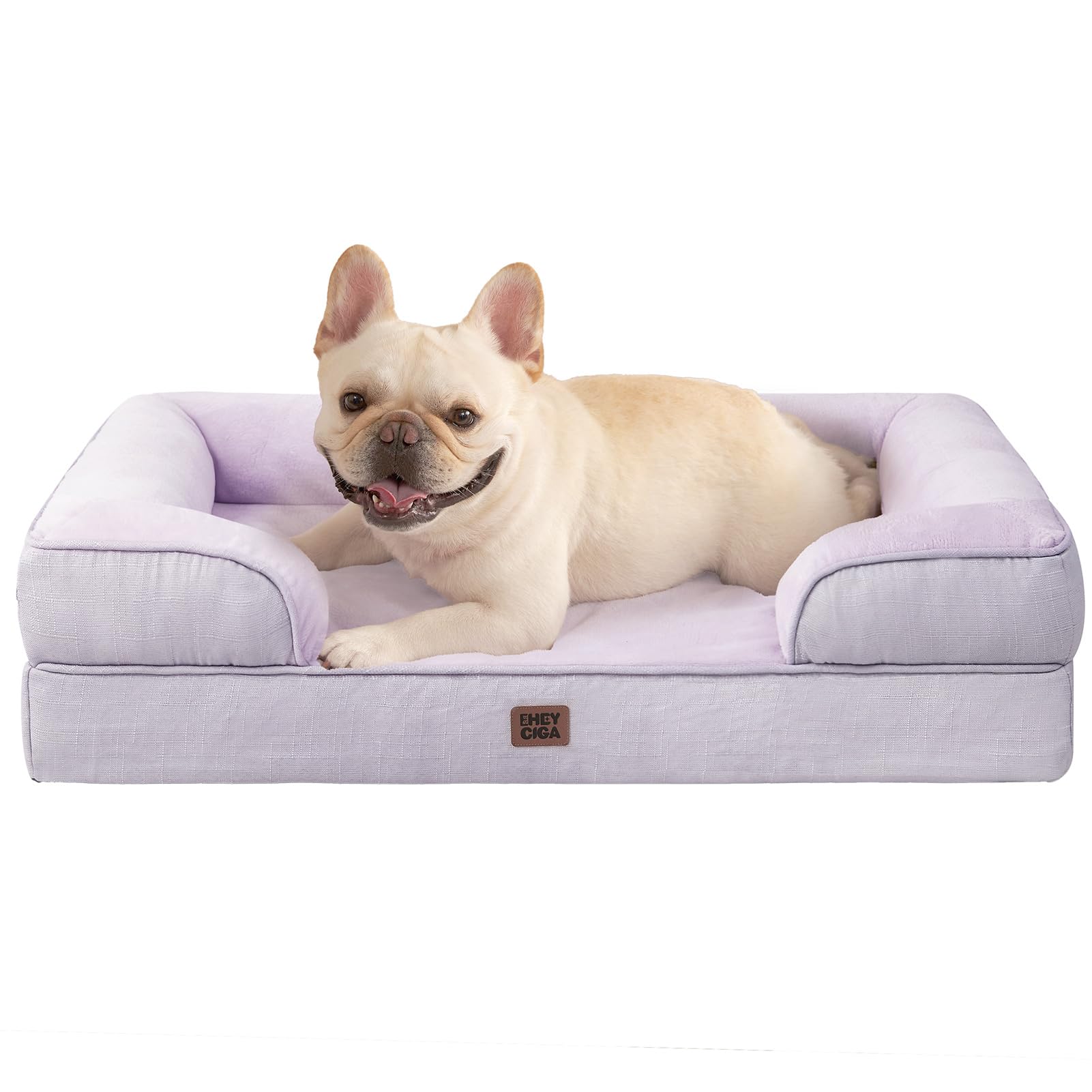 Cama ortopédica EHEYCIGA con memoria ofrece soporte cómodo para perros medianos.