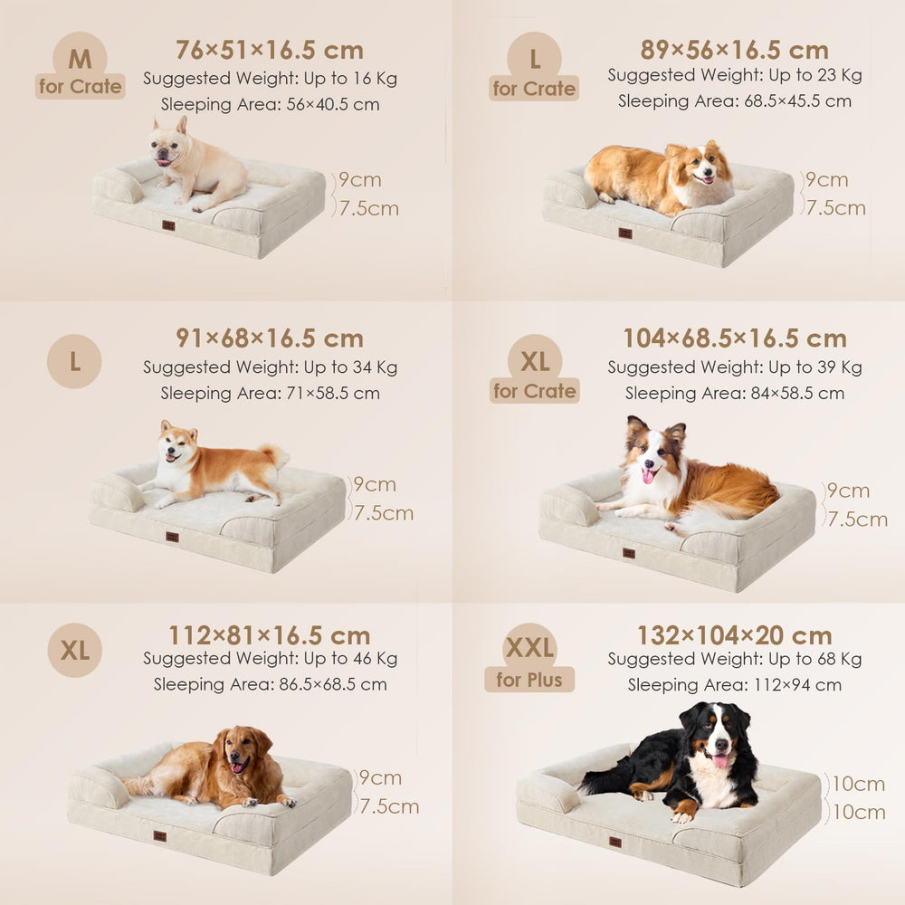 Espuma tipo panal distribuye presión para comodidad en perros XL.
