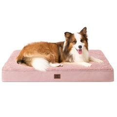 Cama ortopédica EHEYCIGA XL rosa con funda lavable de 41x27 para perros grandes.