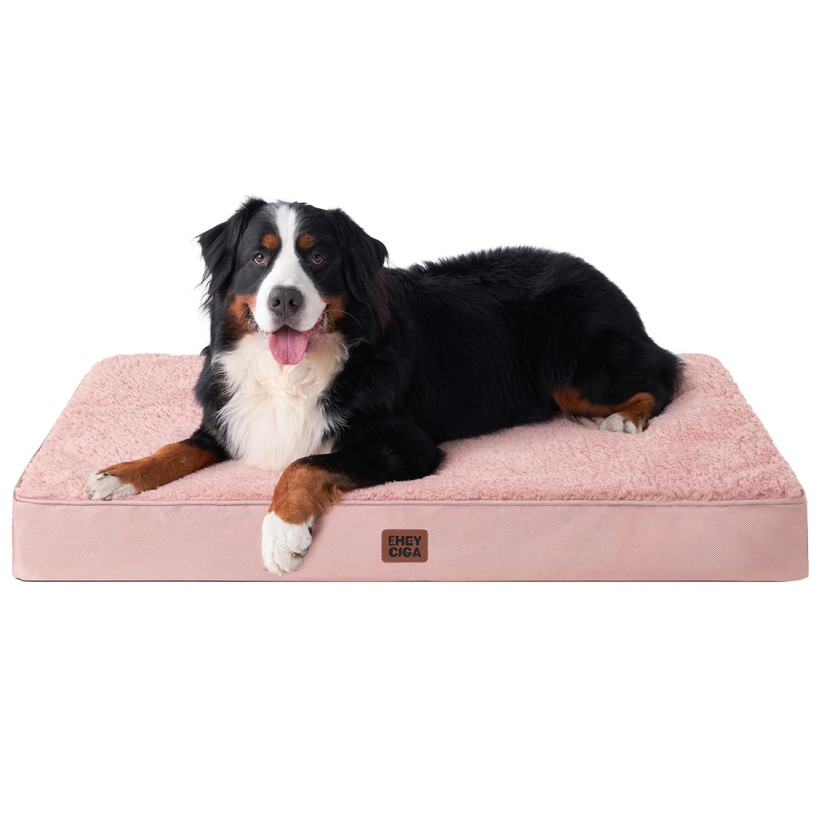 EHEYCIGA cama-perro-ortopedica-xxl-rosado para perros jumbo con soporte.